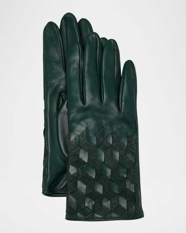 Leather Basketweave Gloves
